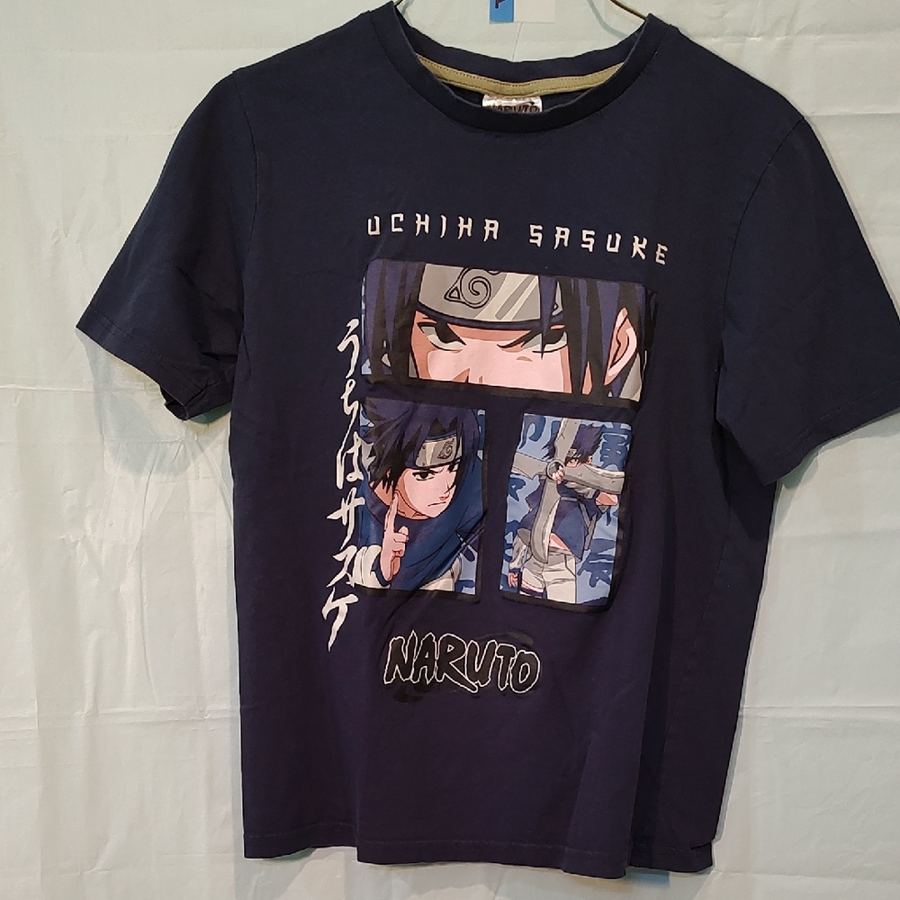 Kid's Naruto Uchiha Sasuke Graphic T-Shirt Size L (12-14)